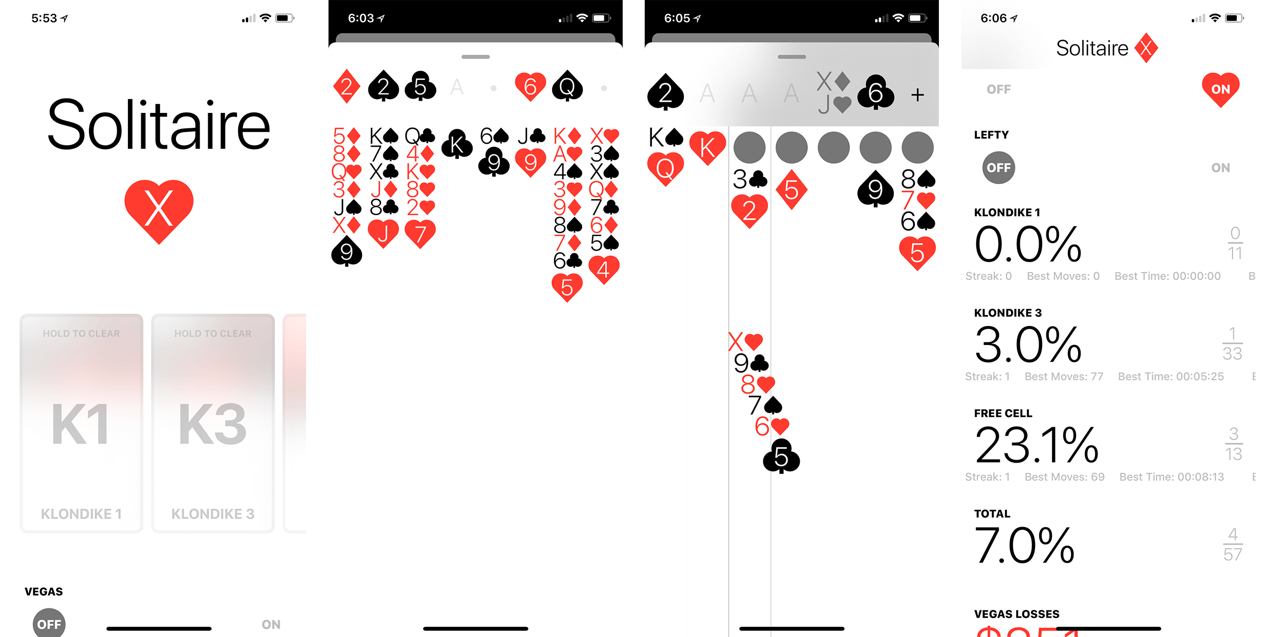 A screenshot from Solitaire X